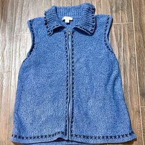 Christopher & Banks Blue Knit Vest Xl